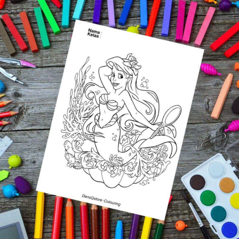 

Kertas Mewarnai Anak Tema Mermaid / Kertas Gambar (10 Lembar Gambar)