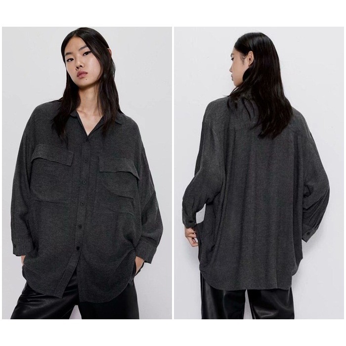 [baju wanita korea]  Baju Atasan Kemeja Wanita Korea Import Jumbo Big Size