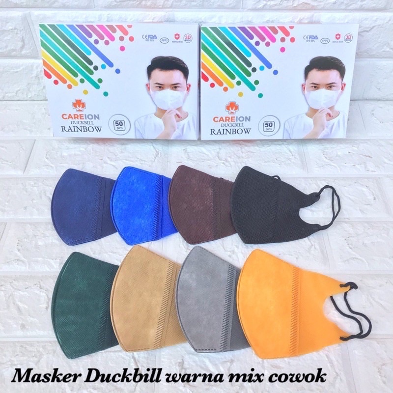 MASKER DUCKBILL CAREION RAINBOW CEWE COWO TERMURAH