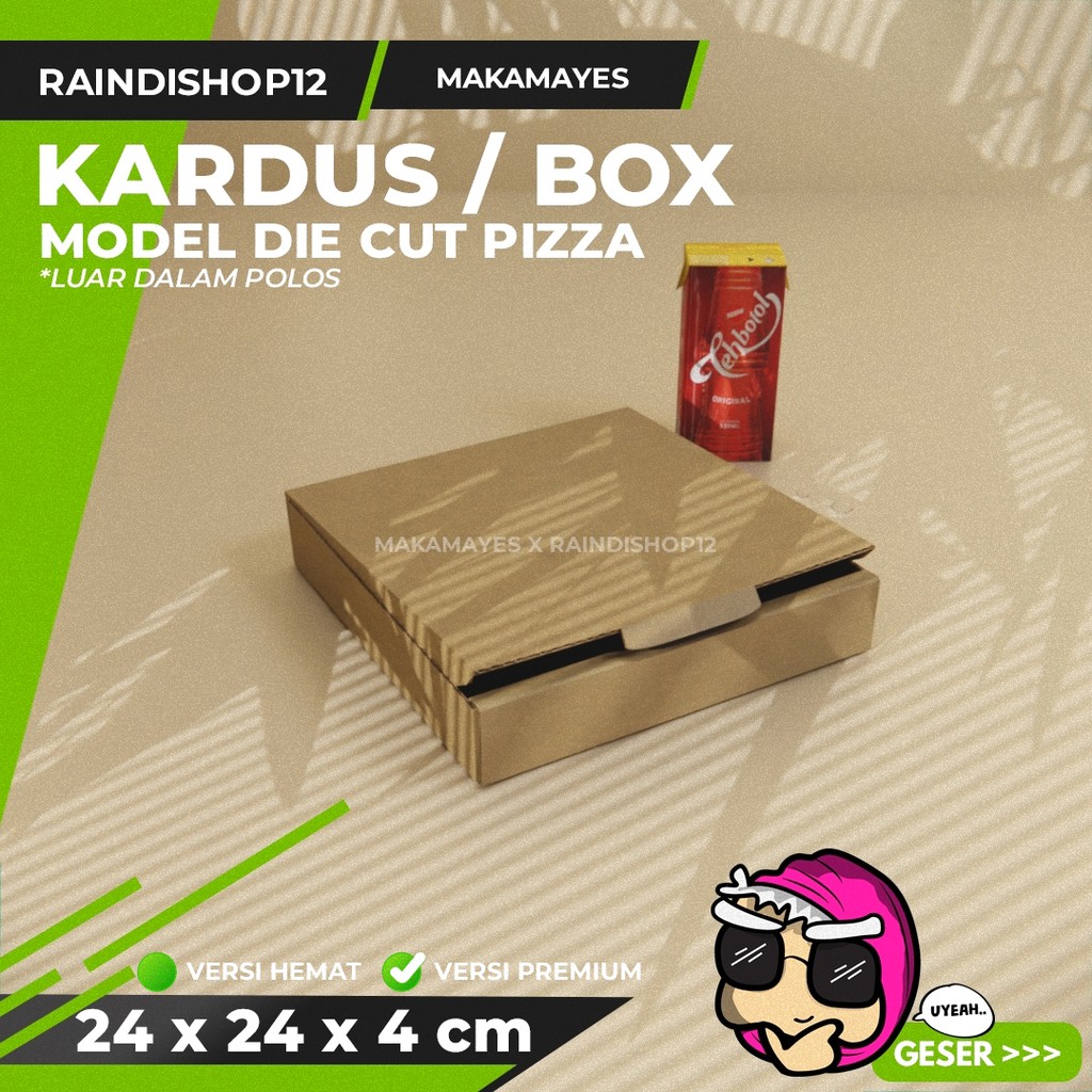 

(MIN 10 PCS) BOX 24 X 24 X 4 CM KARDUS DIE CUT PIZZA KEMASAN PACKAGING KADO