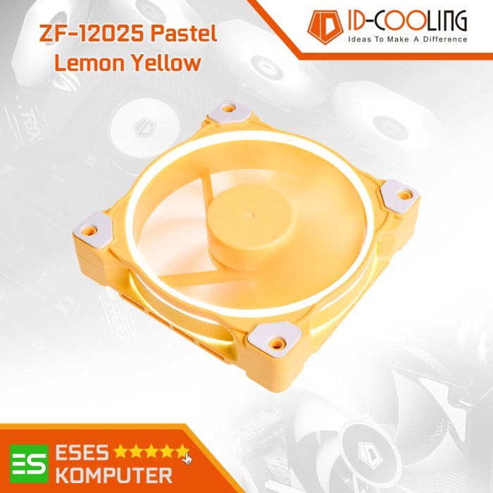 ID-COOLING ZF-12025 Pastel Lemon Yellow - White LED - PWM Fan 120mm