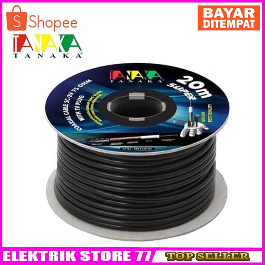 KABEL ANTENA 5C PATEN 20M TV PLUG TANAKA SUPER for lcd Led Kualitas HD Berkulitas