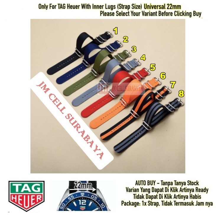 Tali Jam Tangan Watch Strap TAG Heuer 22mm Universal - Zulu Nato Nylon