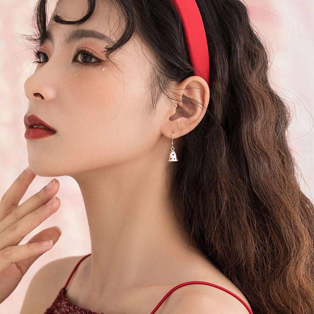 Mxbeauty Anting Wanita Lucu Fashion Perhiasan Lonceng Pohon Natal Tanduk Rusa Zirkon Menjuntai Earrings