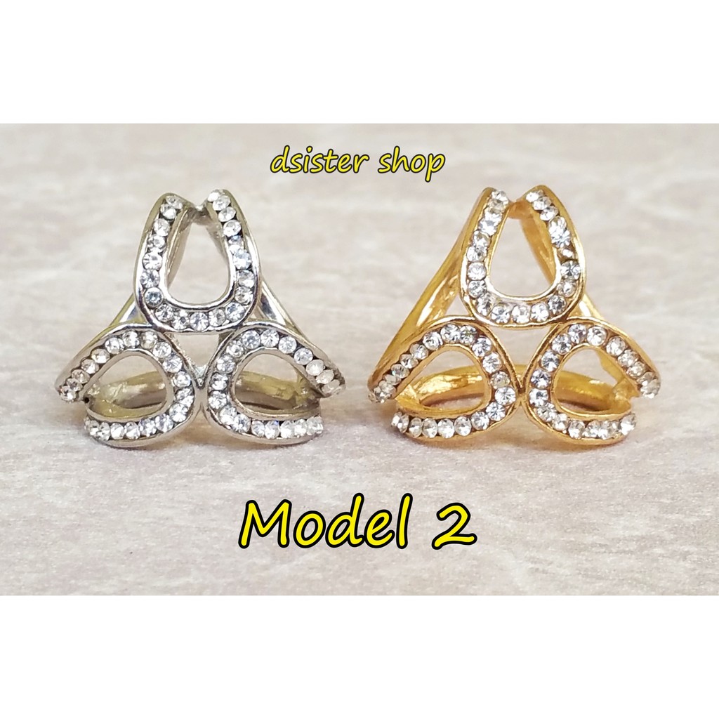 Bros Cincin Ring Aksesories Syal Hijab Bentuk Segitiga Cantik-2