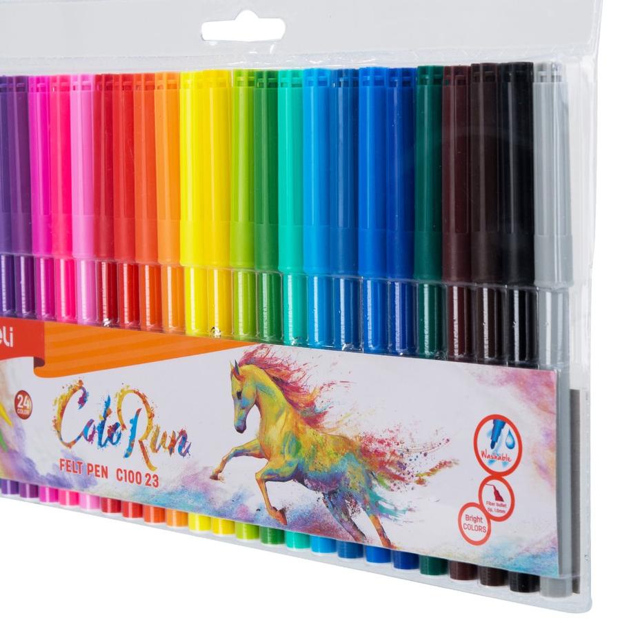 

Super Promo C99WZ Deli Spidol Warna - Felt Pen dapat dicuci 1.0mm 12/18/24 Warna EC10023 J41 Seller