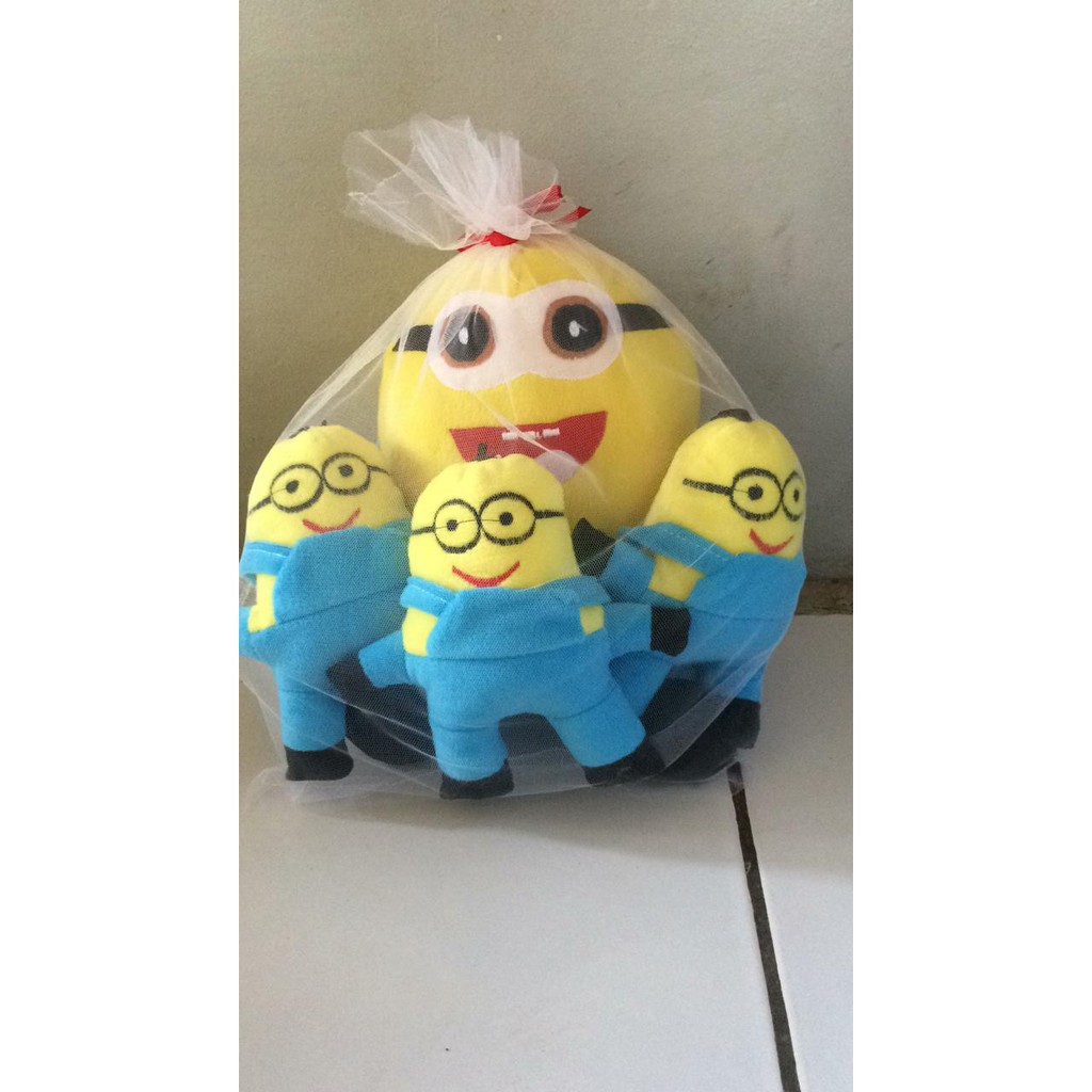 boneka minion beranak 3 - induk 25cm