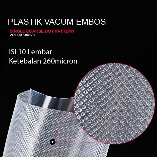 Plastik Embos Isi 10 Tebal 260 Micron Vacuum Sealer Vakum Plastic