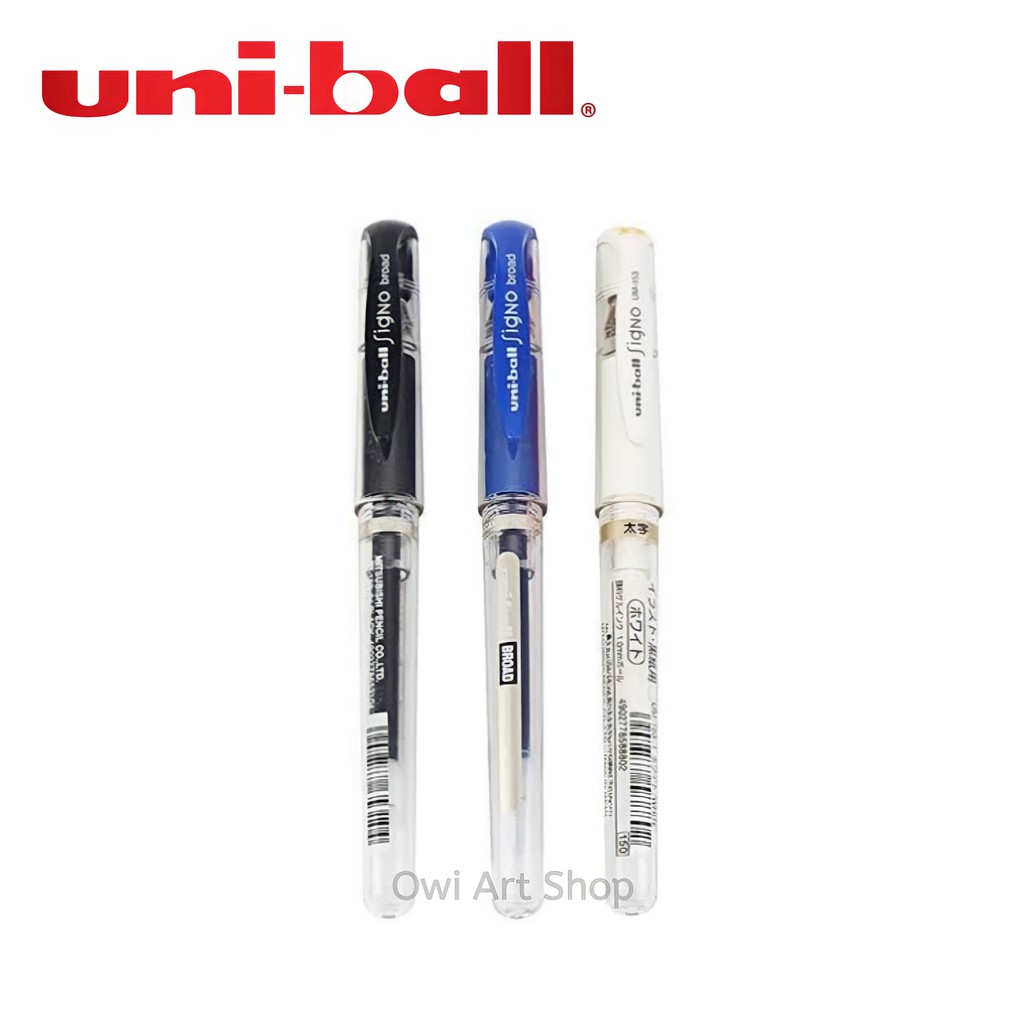 Pulpen Gel Ink Uni Ball Signo UM-153 - Black, Blue, White - Tersedia Refillnya Juga