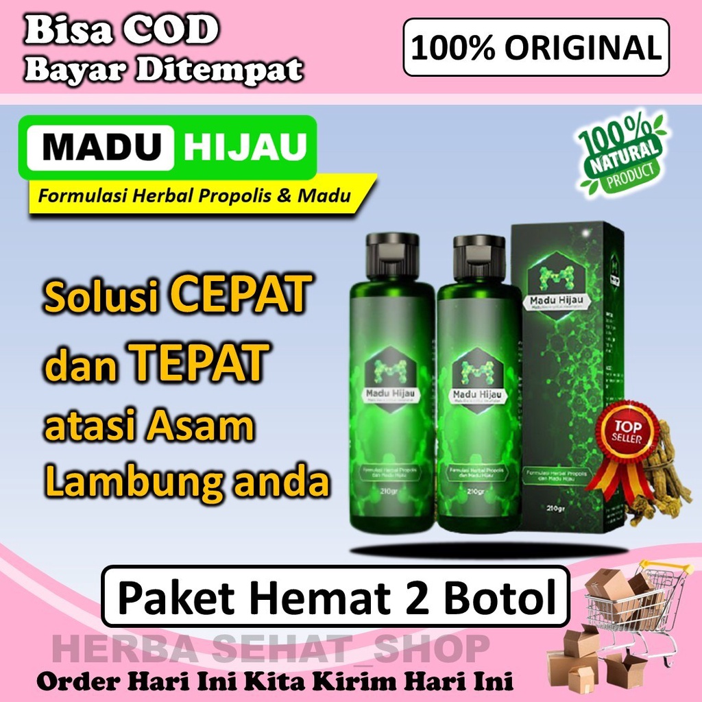 

(Bisa COD) Paket 2 Botol Madu Hijau Ijo Herbal Lambung Asam Lambung Maag Kronis Original Asli Herbal Lambung Asli Madu Ijo Untuk Lambung Ori Madu Lambung Obat Asam Lambung Maag GERD Kanker Lambung Tukak Lambung