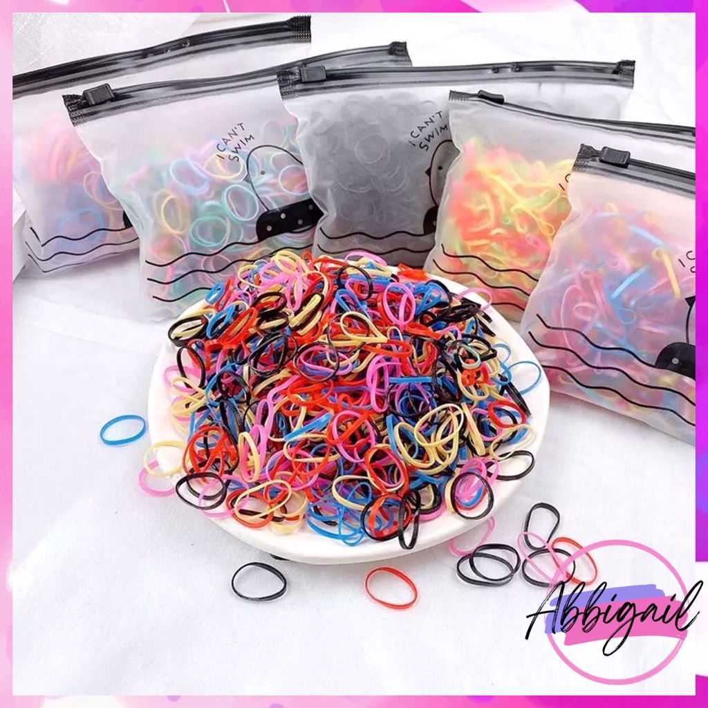 𝘈𝘉𝘎✰ Karet Rambut 1000pcs / Ikat Rambut Warna Warni / Ikat Rambut Elastis / Ikat Rambut Anak-Anak / Karet Rambut Jepang 1107