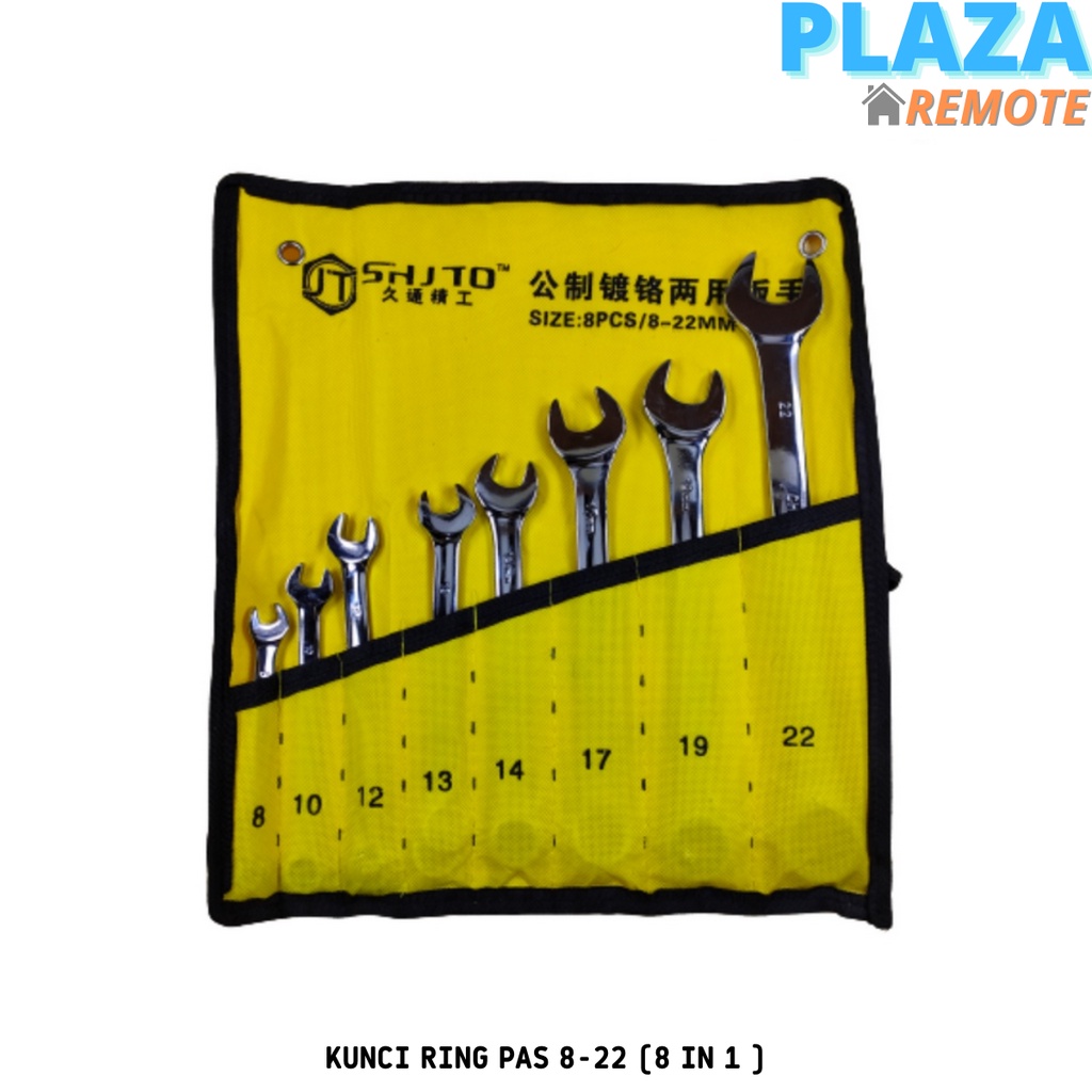 KUNCI RING PAS SET CHROME VANADIUM 8 - 22 MM