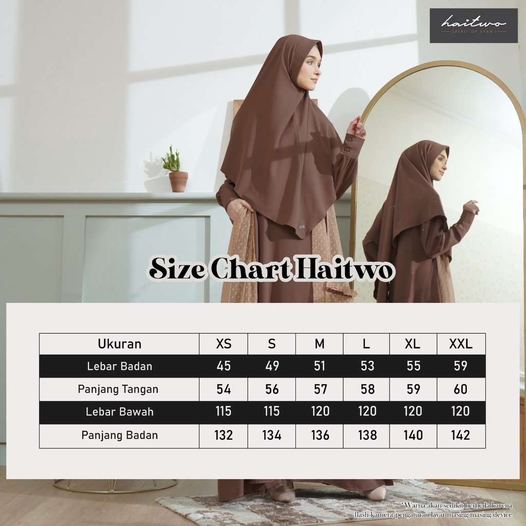 Haitwo Aster Vest 010 Gamis Syari set Hijab Bahan Stretch Mix Tulle Jubah Modern Muslimah OOTD