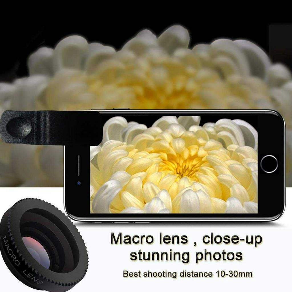 Lensa Kamera HP Smartphone 3 in 1 Fish Eye Macro Wide 0.67X Lensa Fish Eye Perlengkapan Smartphone Berkualitas