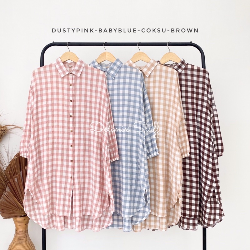 Gingham oversize tunik