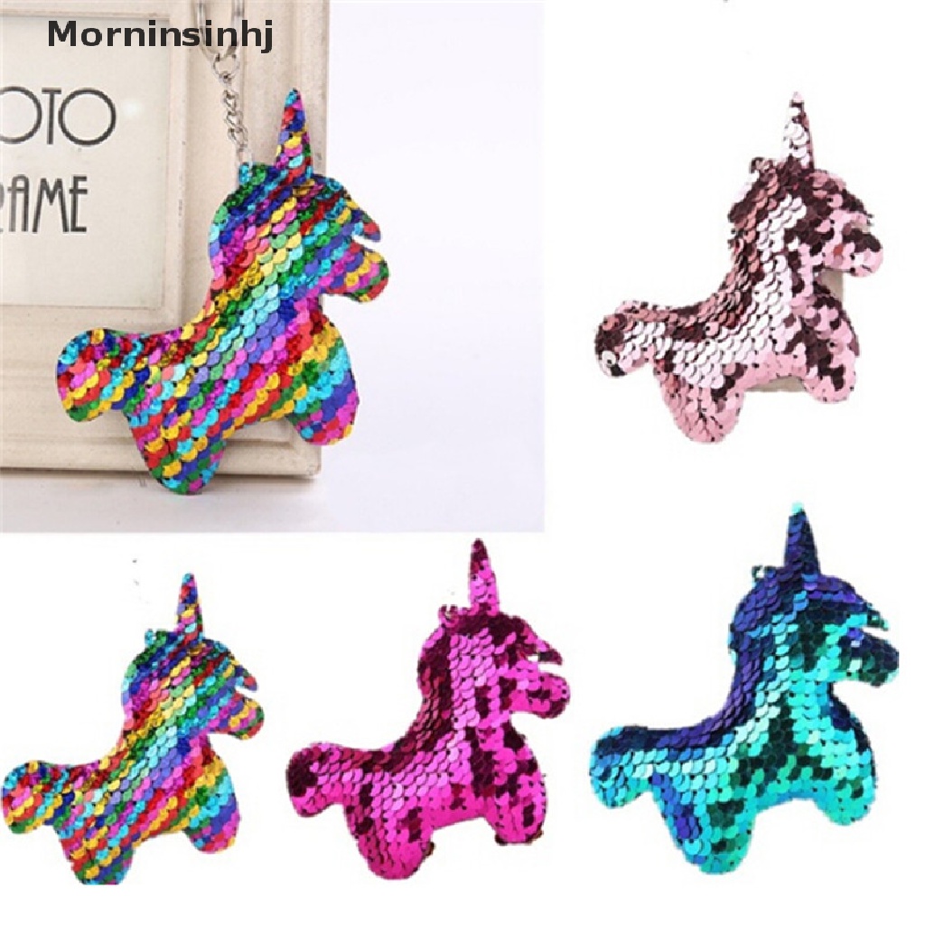 Mornin Unicorn Sequin Gantungan Kunci Tas Aksesoris Handbag Liontin Horse Keyring id