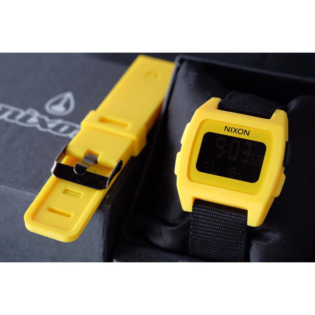 ( COD Jam Tangan Pria / Wanita Nixon Digital 604834 WB Strap Kanvas Free Rubber , Baterai & Box
