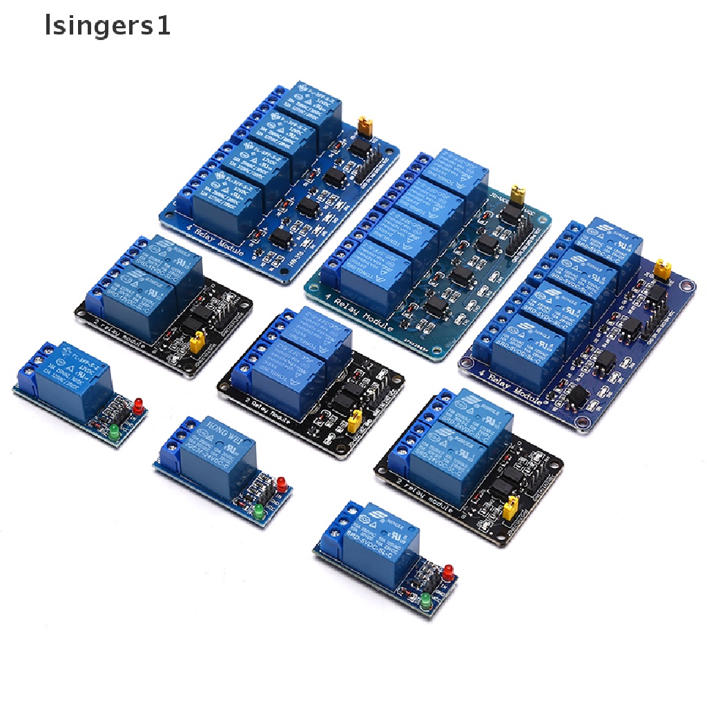 (lsingers1) Modul Relay 5V 12V 24V Dengan Optocoupler Output 1 2 4 Arah