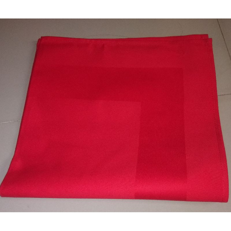 Napkin Satin Band Damask  Merah Cabe 50x50 cm