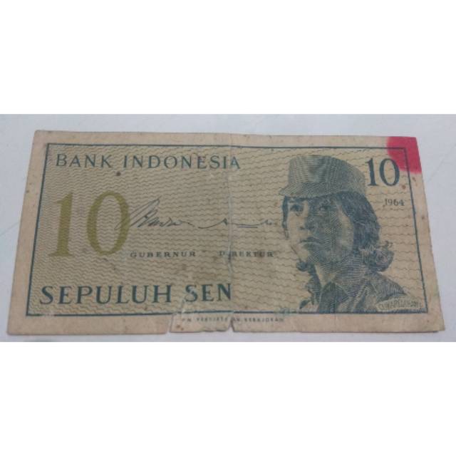 Uang kuno 10 Sen tahun 1964