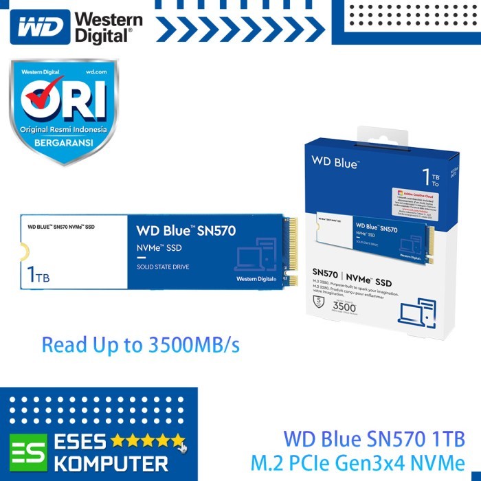 SSD WD Blue SN570 1TB M.2 2280 PCIe Gen3 x4 NVMe