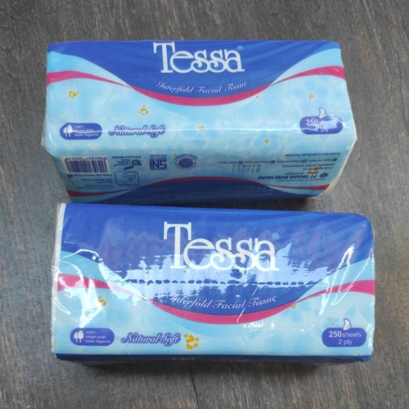 Tisu Kering Tissue Tessa, Paseo Facial 200, 250 Sheets 2 ply