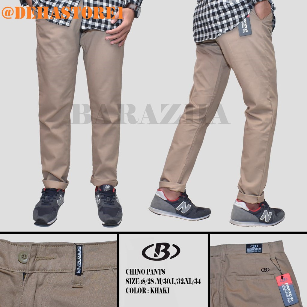  CELANA CHINO non stretch  ORIGINAL BARAZHA KHAKI HITAM 