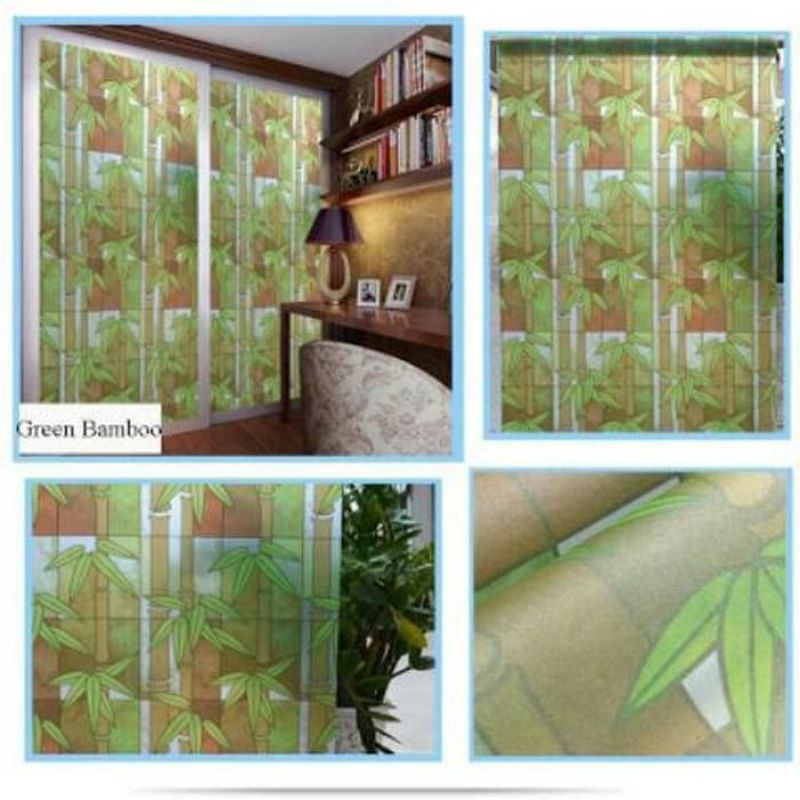 stiker kaca/sticker kaca/stiker motif bambu/stiker sanblast
