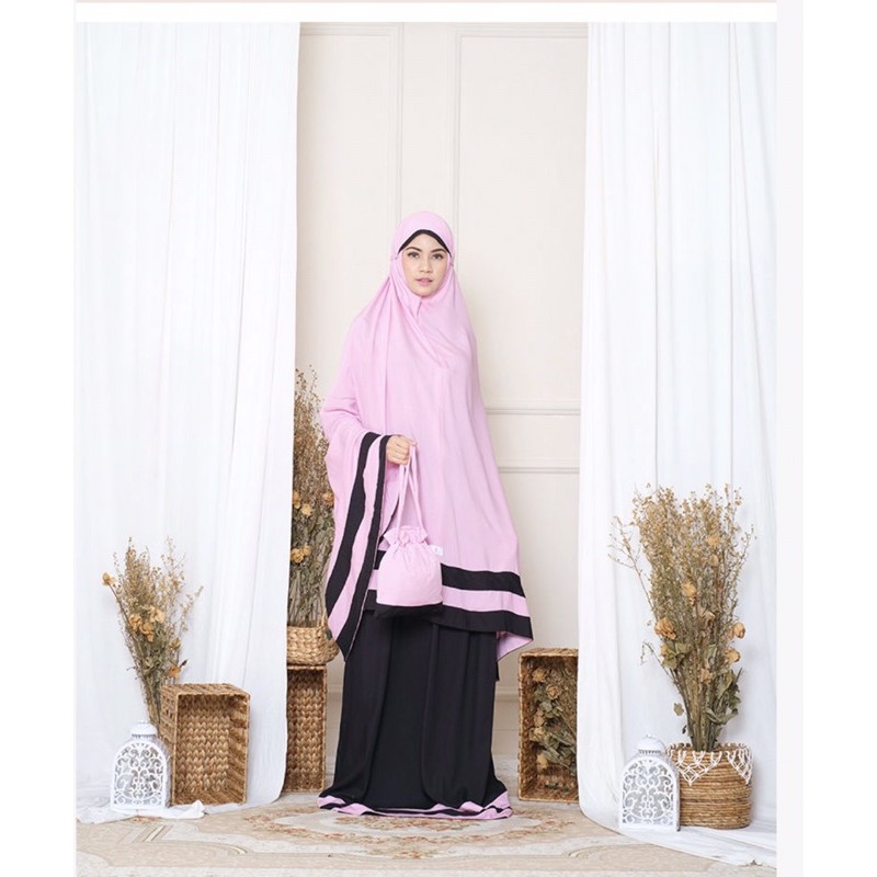 Mukena Katun Rayon premium Dewasa merk baneska Adem tidak menerawang