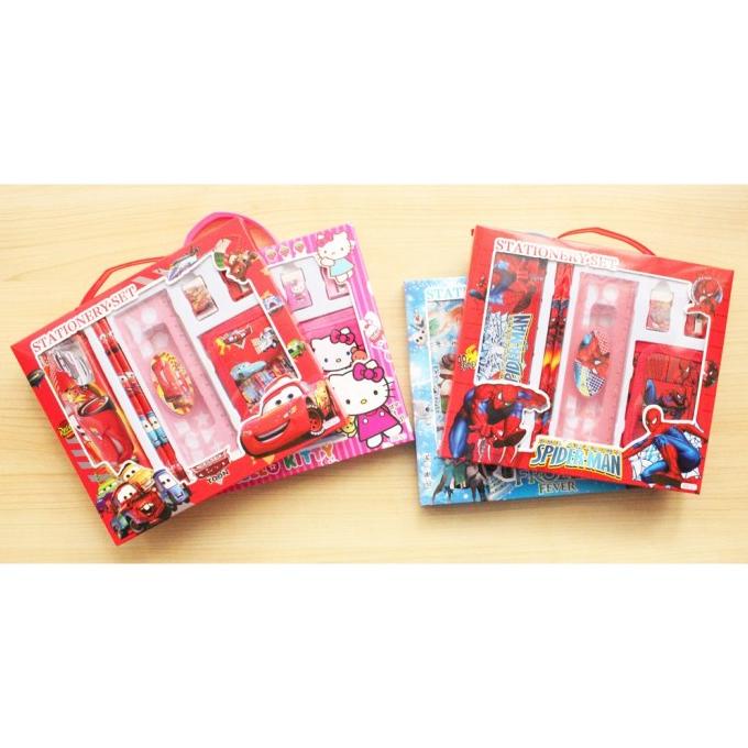 

PAKET SET ALAT TULIS ANAK SEKOLAH MOTIF KARAKTER KARTUN BOX 7IN1 HIGH