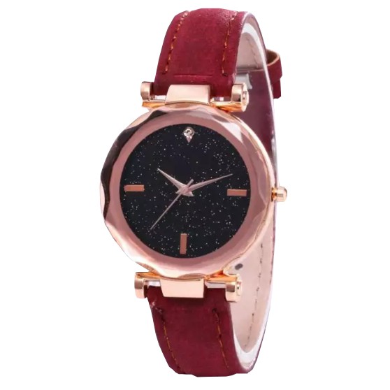 Jam Tangan Kulit Fashion Starry KULIT + CHOKER Women's Watches Watch Faux Leather Korea Style