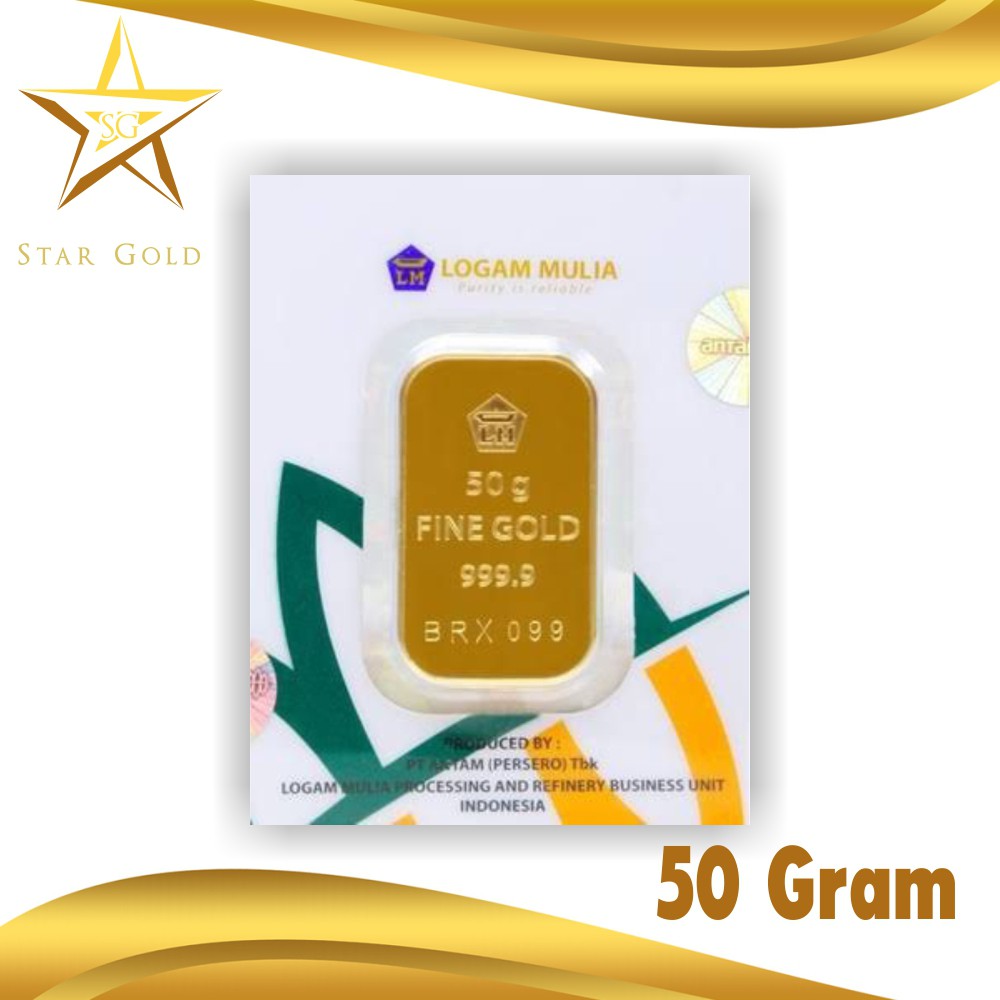 LOGAM MULIA ANTAM ( LM ) 50GR 50 GRAM VAC HIJAU