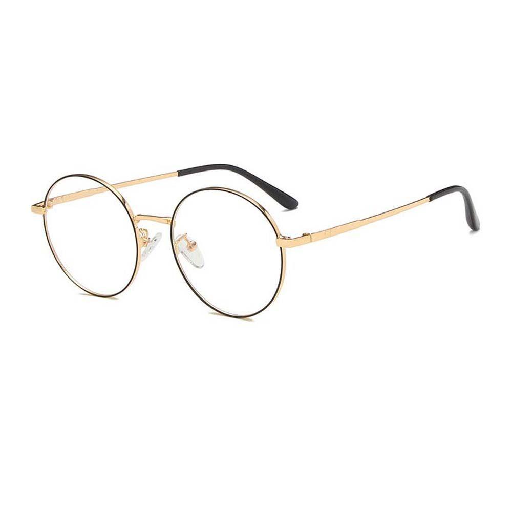 Mxbeauty Kacamata Anti Radiasi Optik Lensa Bening Kacamata Komputer Bingkai Bulat Round Metal Wanita Eyeglasses