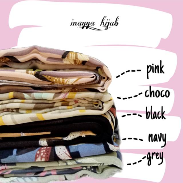 Hijab Segiempat Chiffon Motif by Inayya Hijab