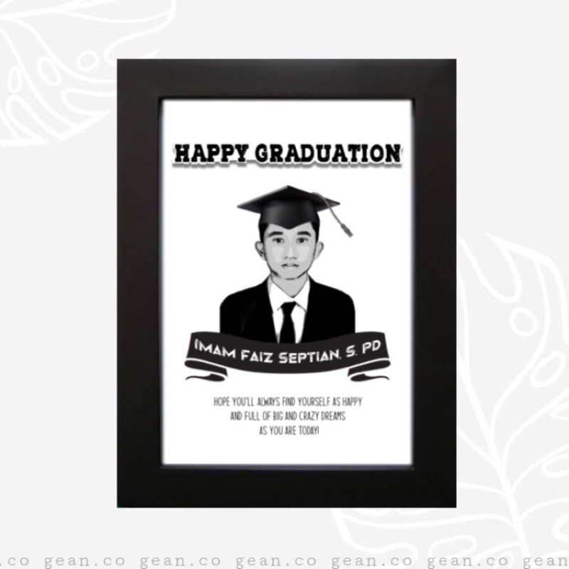 

CARTOON LETTERING ART GRADUATION/BIRTHDAY GIFT 008