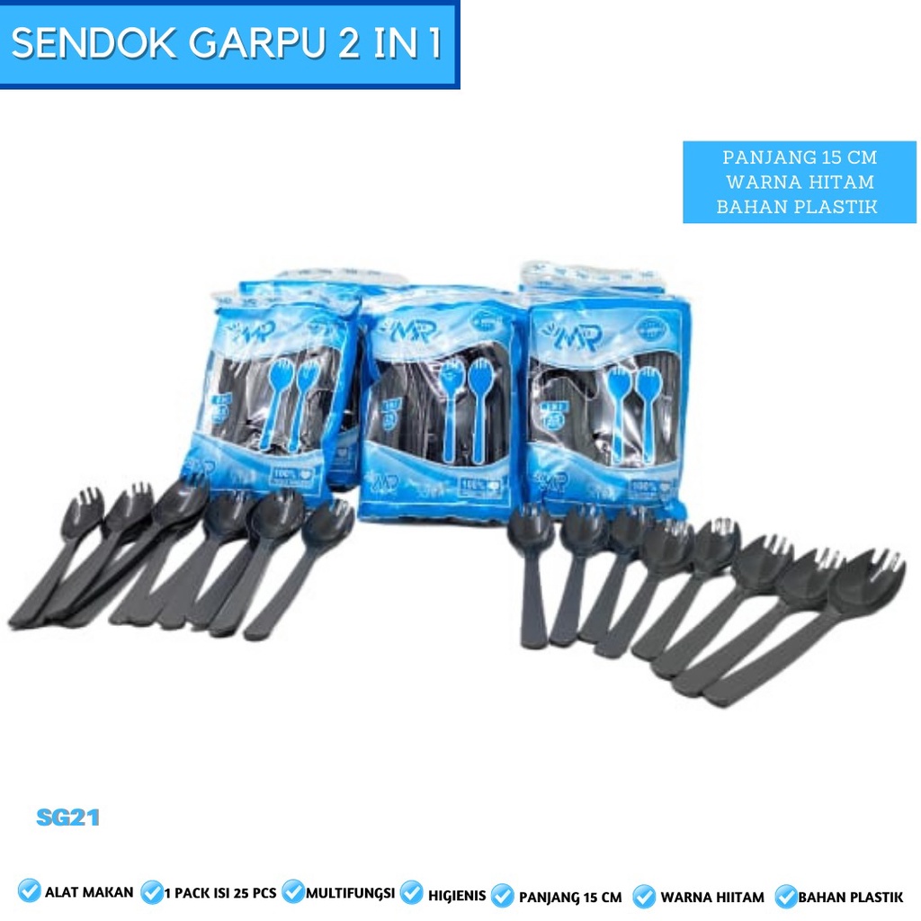 Sendok Makan 2in1 Sendok Garpu Sendok Set (Isi 25 Pcs-SG21)