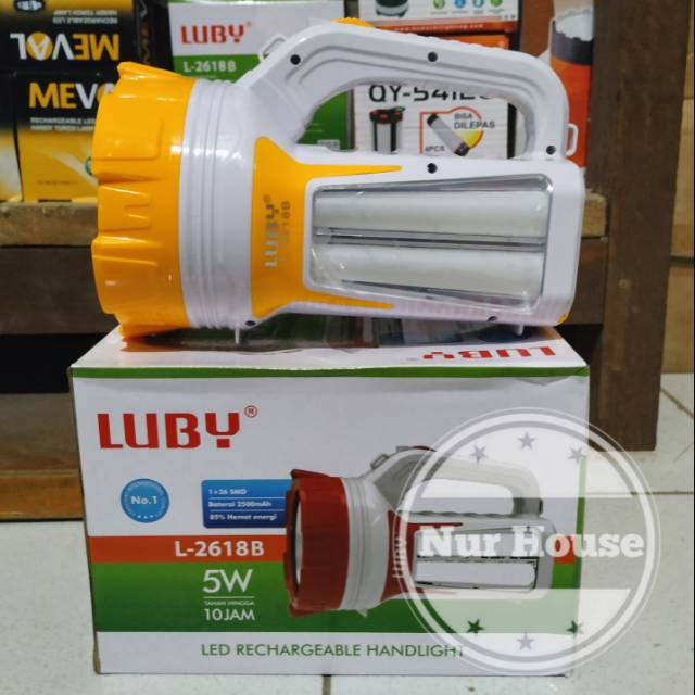 senter luby 2618 B senter cas led emergency luby charger daya tahan lama 10 jam