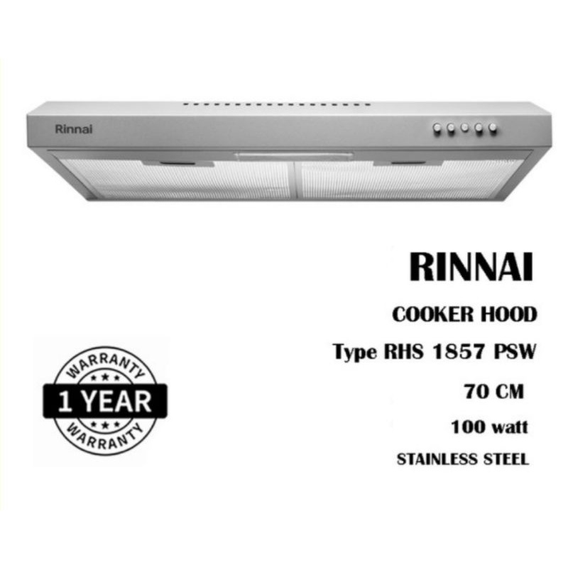 Cooker hood rinnai RH S 1857 PBW/PENGHISAP ASAP RINNAI 70 CM
