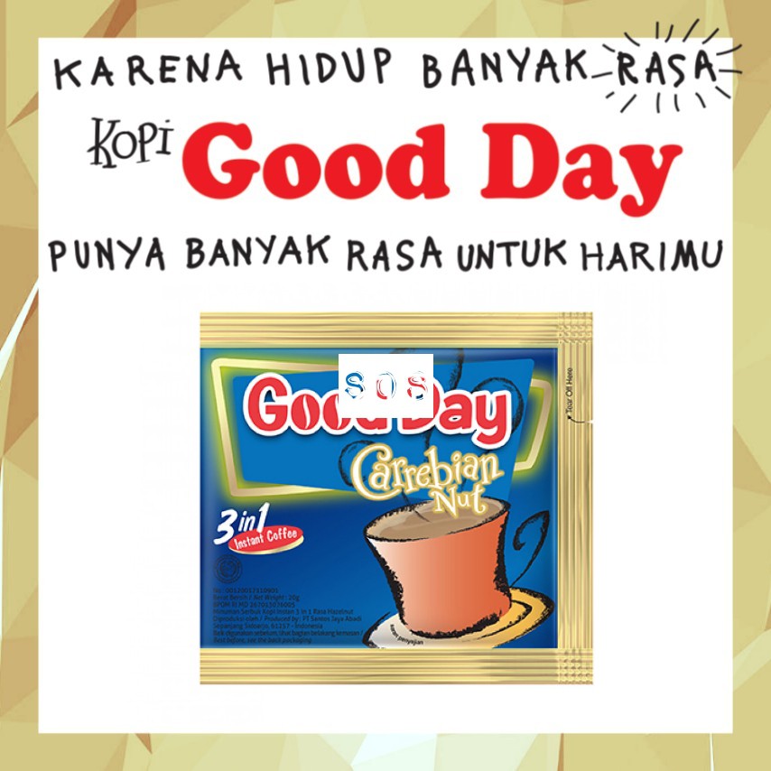 

《OS3》 Good Day Carebian Nut 20 gram | biru | - KOPI