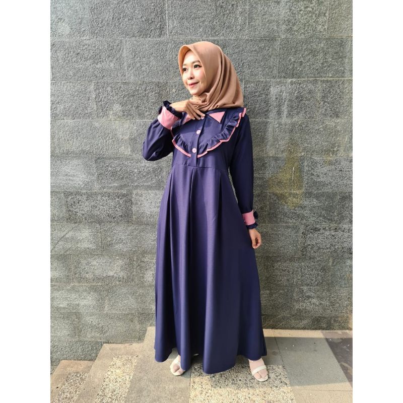 GAMIS•• GAMIS MOSCREPE TERBARU °° KIMMY DRESS MOSCREPE BUSUI °° DRESS GAMIS REMEJA KEKINIAN