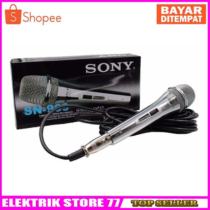 SONY SN-909 Microphone Kabel Body Besi Suara mantap
