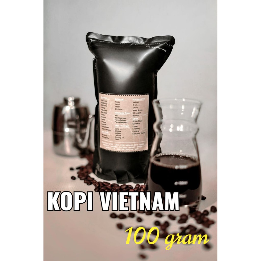 

KOPI ROBUSTA VIETNAM BUBUK/BIJI 100GRAM | PREMIUM ROBUSTA COFFEE | HONEY PROCESS