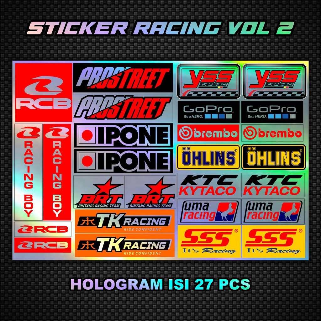 Sticker Pack Racing Sticker Hologram Stiker Motor