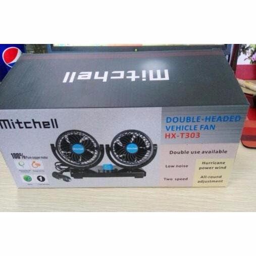 READY- Kipas Angin Mini Untuk Mobil - Dual Head Fan 360 Degree