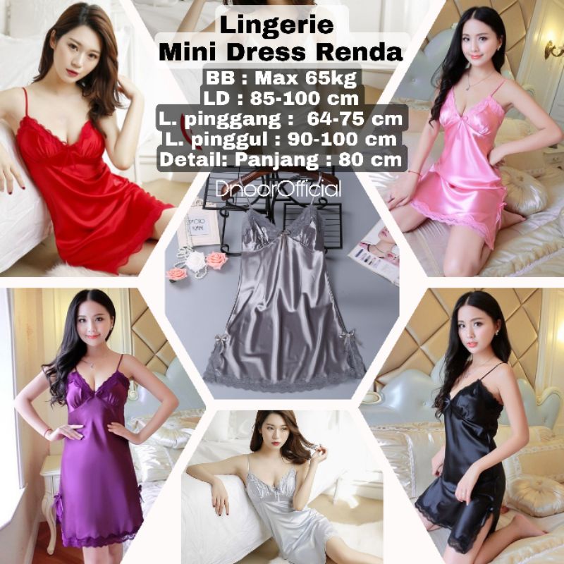 Baju Tidur Lingerie Dress Bahan Satin Seksi