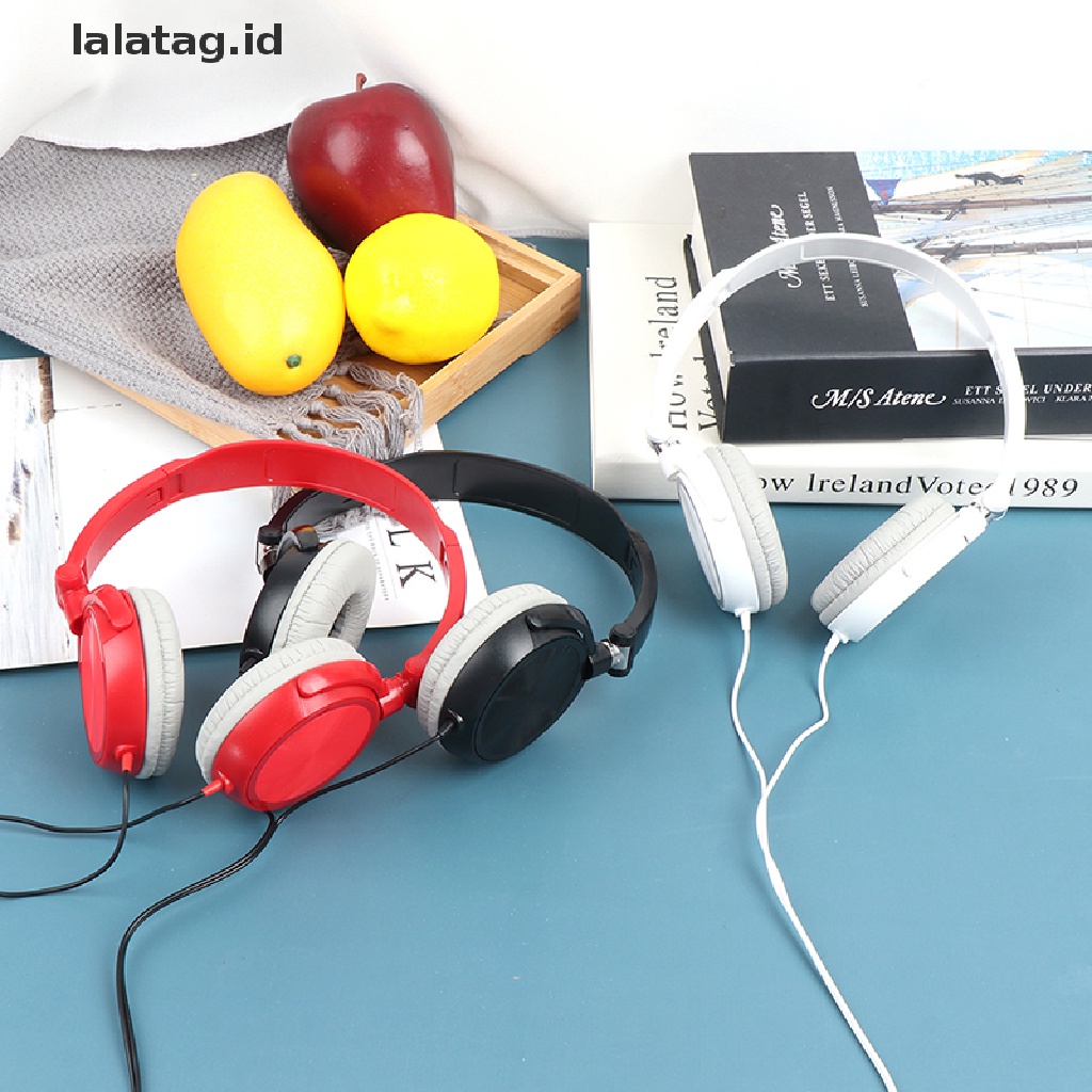 (lalatag) 1pc Headphone Kabel Lipat Deep Bass On-Ear Tanpa Mic