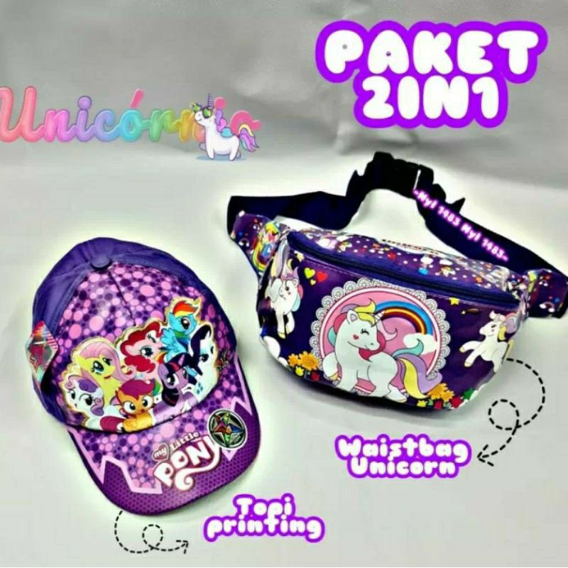 waistbag anak tas SLempang perempuan gratis topi