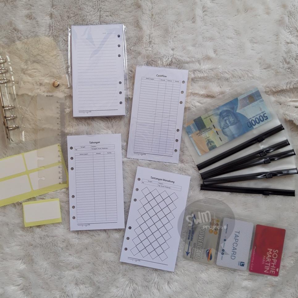 

DR394 PAKET CASH BINDER A6 6RING - budget wallet plan dompet pintar atur anggaran keuangan bulanan ㈦ 19
