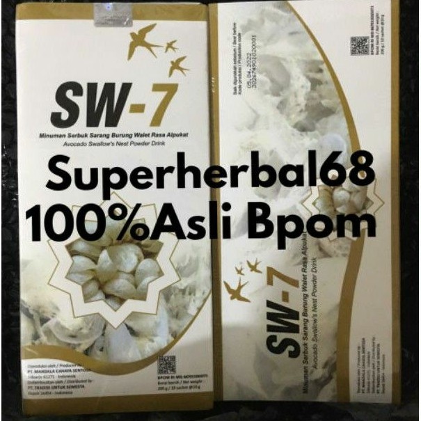 SW-7 SW7 SW 7 Asli 100% Bpom..Suplemen minuman kesehatan serbuk sarang burung walet