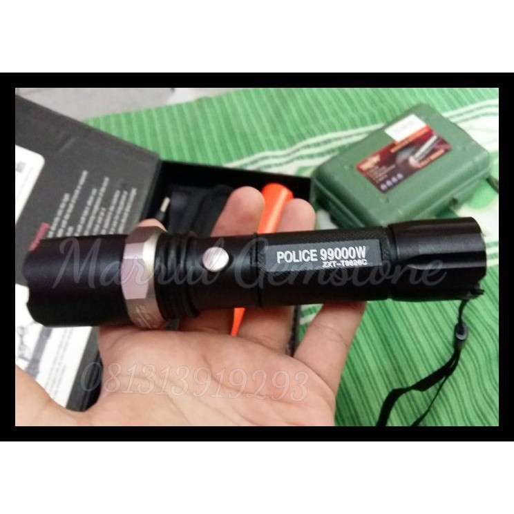 Senter Police 99000W Zxt-T8626C Hitam/Flash Light